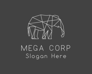 Large - Geometric Elephant Safari logo design