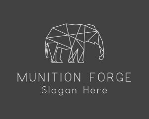 Geometric Elephant Safari logo design