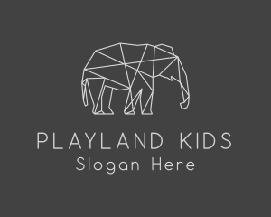 Geometric Elephant Safari logo design