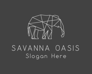 Geometric Elephant Safari logo design