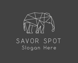 Geometric Elephant Safari logo design