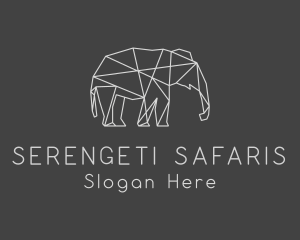 Geometric Elephant Safari logo design