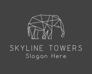 Geometric Elephant Safari logo design