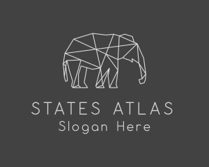 Geometric Elephant Safari logo design