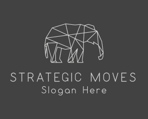 Geometric Elephant Safari logo design