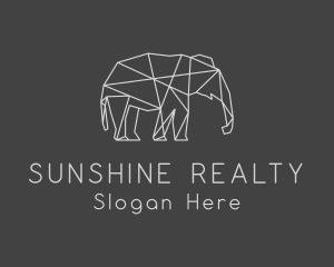 Geometric Elephant Safari logo design