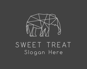 Geometric Elephant Safari logo design