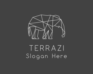 Geometric Elephant Safari logo design