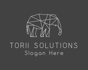 Geometric Elephant Safari logo design