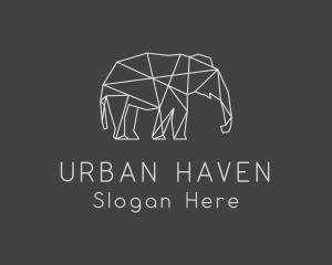 Geometric Elephant Safari logo design