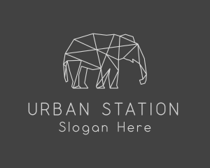 Geometric Elephant Safari logo design