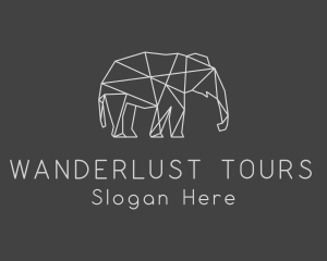 Geometric Elephant Safari logo design