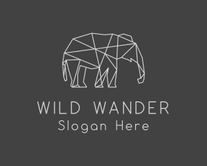 Geometric Elephant Safari logo design