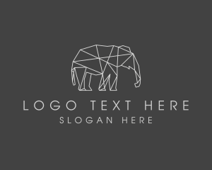 Fauna - Geometric Elephant Safari logo design