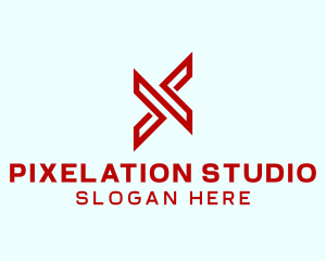 Red Arrow Letter X  logo design