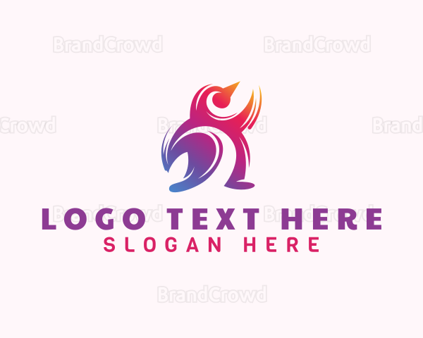 Gradient Penguin Animal Logo