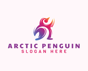 Penguin - Gradient Penguin Animal logo design