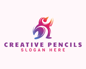 Gradient Penguin Animal logo design