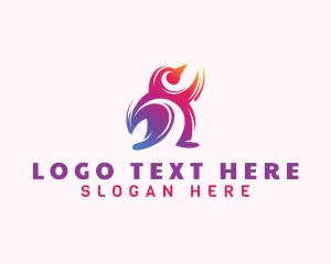 Startup - Gradient Penguin Animal logo design