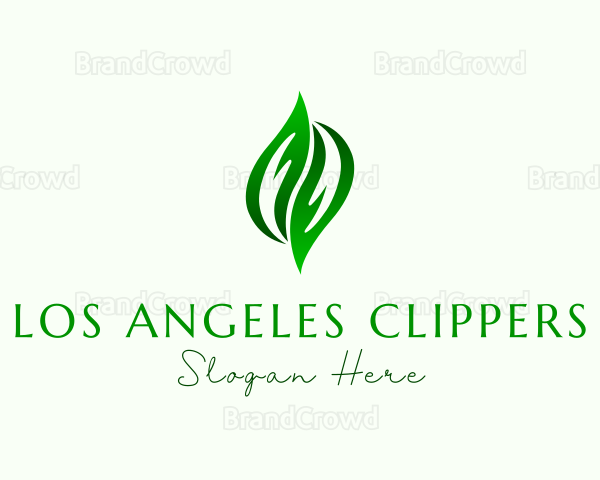 Hands Organic Leaves Logo