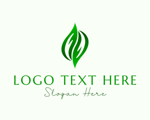 Green - Hands Organic Leaves logo design