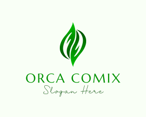 Hands Organic Leaves Logo