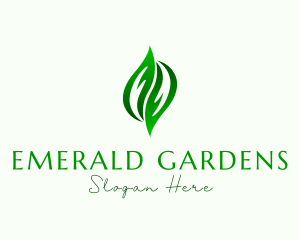 Hands Organic Leaves logo design