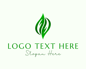 Hands Organic Leaves Logo