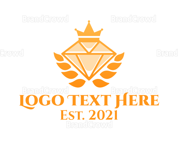 Expensive Golden Diamond Crown Logo