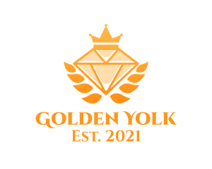 Expensive Golden Diamond Crown  logo design