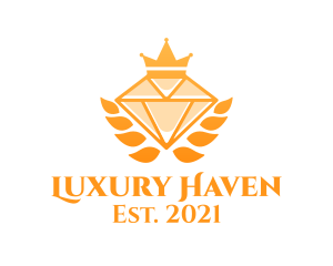 Expensive - Expensive Golden Diamond Crown logo design