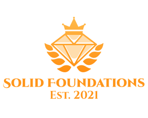Matrimony - Expensive Golden Diamond Crown logo design