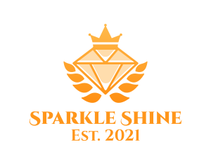 Rhinestone - Expensive Golden Diamond Crown logo design