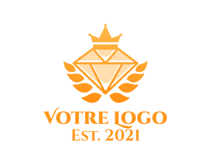 Monarchy - Expensive Golden Diamond Crown logo design