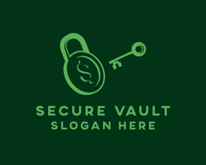 Vault - Padlock Key Dollar logo design