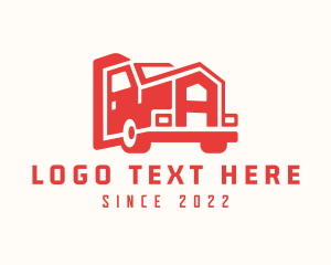 Trailer Truck - Truck Transport Letter A logo design