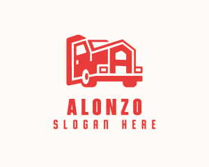 Truck Transport Letter A logo design