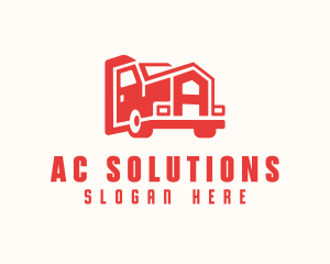 Truck Transport Letter A logo design