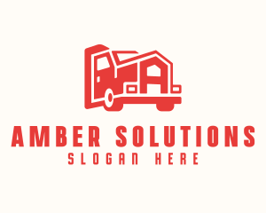 Truck Transport Letter A logo design