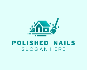 Broom House Cleaning logo design