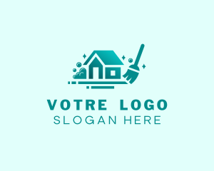 Swoosh - Broom House Cleaning logo design