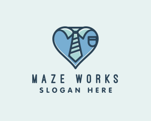 Modern Heart Shirt Tie logo design