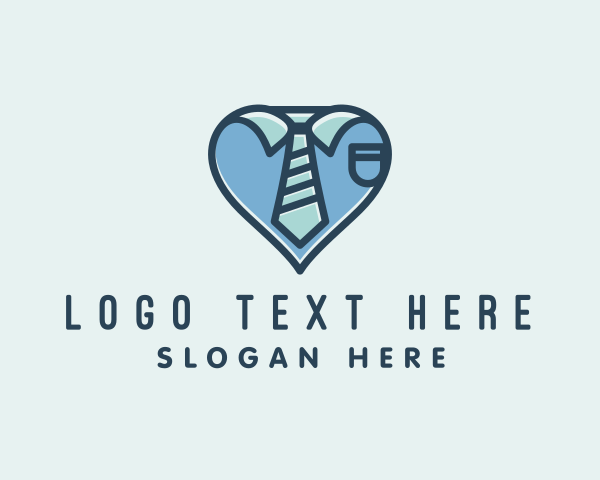 Suit - Modern Heart Shirt Tie logo design