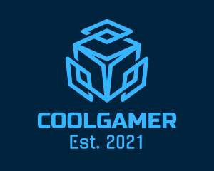 Game Stream - Blue Digital Box logo design