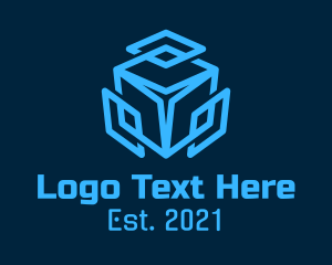Pubg - Blue Digital Box logo design