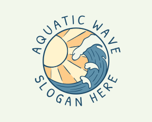 Sunny Tsunami Wave logo design