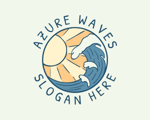 Sunny Tsunami Wave logo design