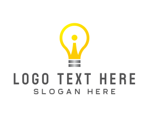 Lamp - Idea Bulb Letter I logo design