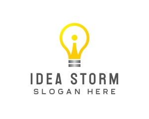 Idea Bulb Letter I logo design