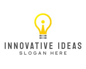 Idea Bulb Letter I logo design